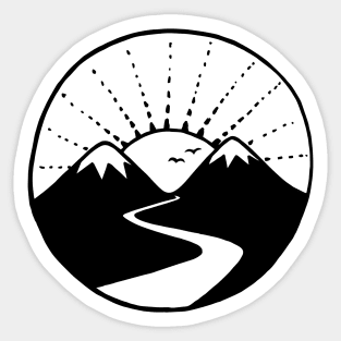 Path to mountain sunrise Sticker